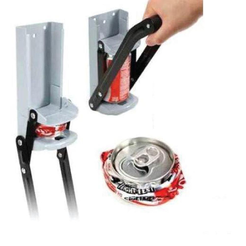Kitchen Utensils: Aluminium Can Crusher - 16oz Beer Recycling Smasher - Wall Mounted Bottle Opener