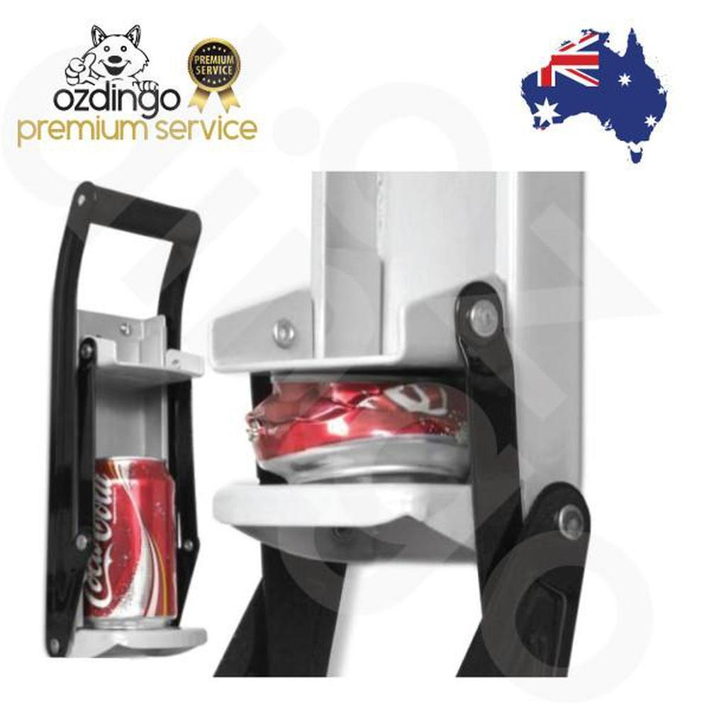 Kitchen Utensils: 2x Aluminium Can Crusher - 16oz Beer Soda Smasher - Wall Mounted Bottle Opener
