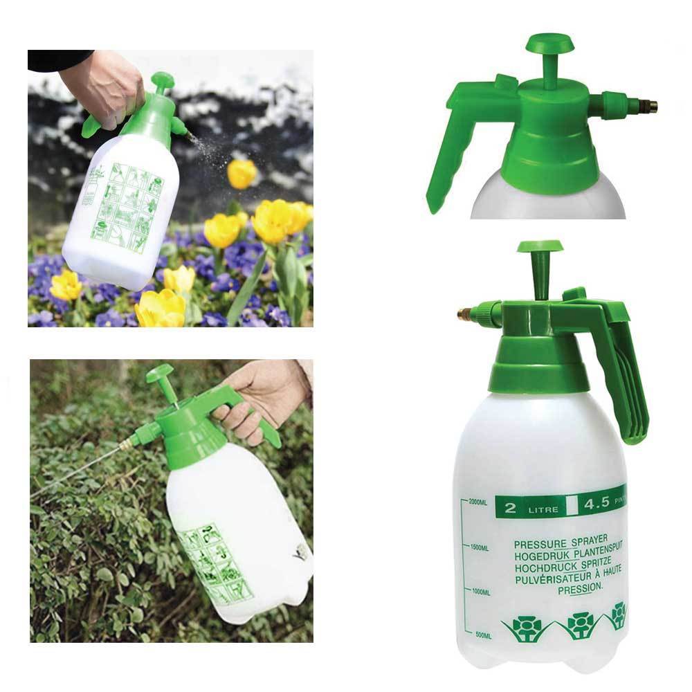 Gardening Accessories: 2L Hand Held Pressure Sprayer - Plastic Garden Pump For Liquids - Portable Bottle