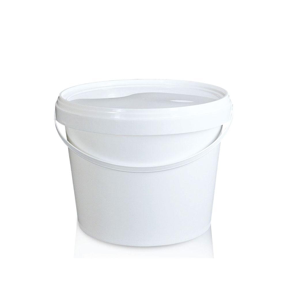 Kitchee Bulk 10x 5L Plastic Buckets + Lids - Empty White With Handle Large Pail