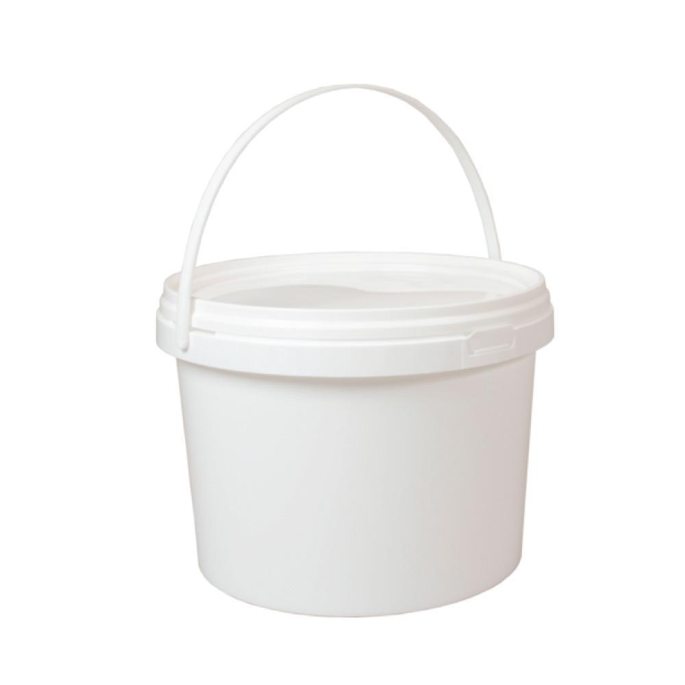 Kitchee Bulk 10x 5L Plastic Buckets + Lids - Empty White With Handle Large Pail