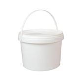Food Storage: Bulk 10x 5L Plastic Buckets + Lids - Empty White With Handle - Large Food Pail