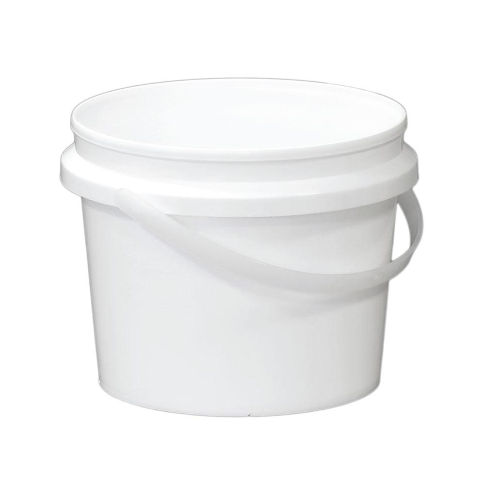 Kitchee Bulk 10x 5L Plastic Buckets + Lids - Empty White With Handle Large Pail