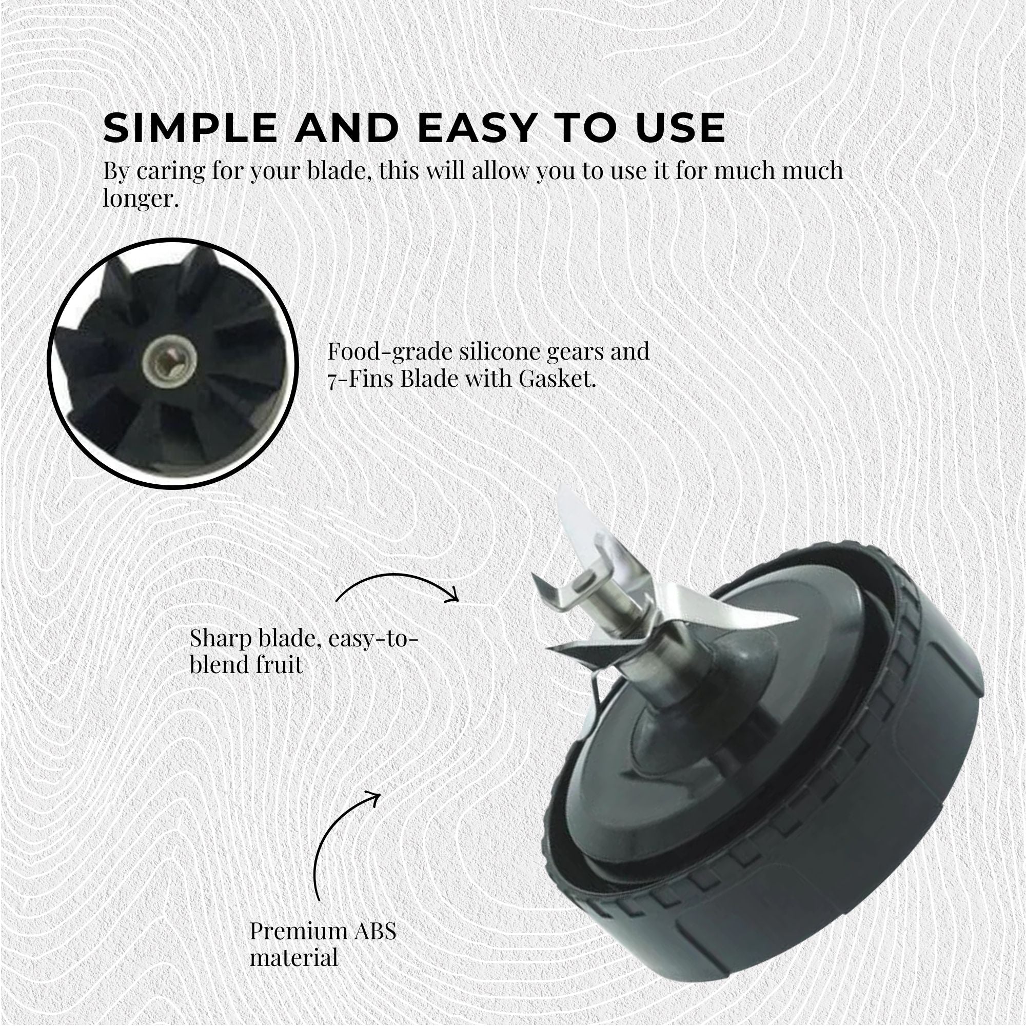 Food Mixers & Blenders: For Nutri Ninja Extractor Blade - 7 Fin Connection Replacement Blender Parts