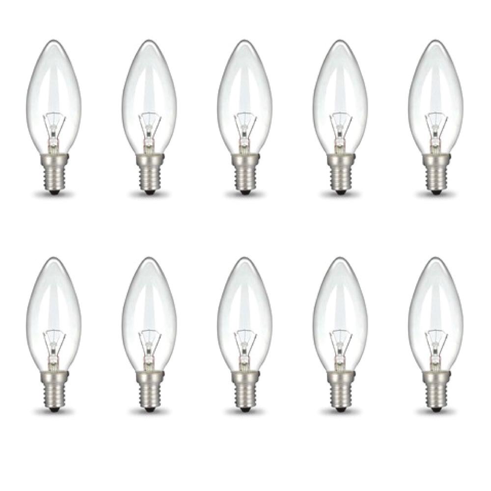 Light Bulbs: Bulk 10x E14 40W 220-240V Light Bulbs - C35 Candle Globe For Himalayan Salt Lamp