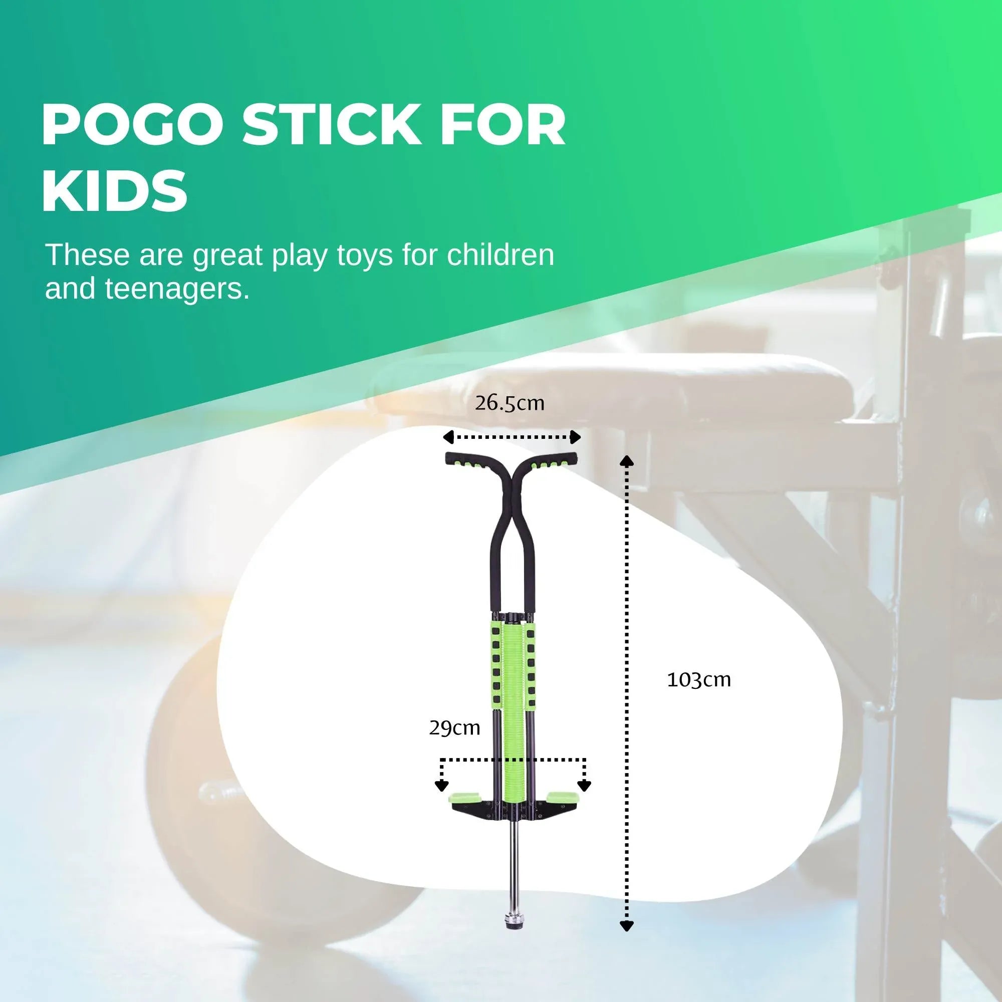 Social Hike Green Pogo Stick - Kids Jumping Jackhammer Exercise Hopper Toy