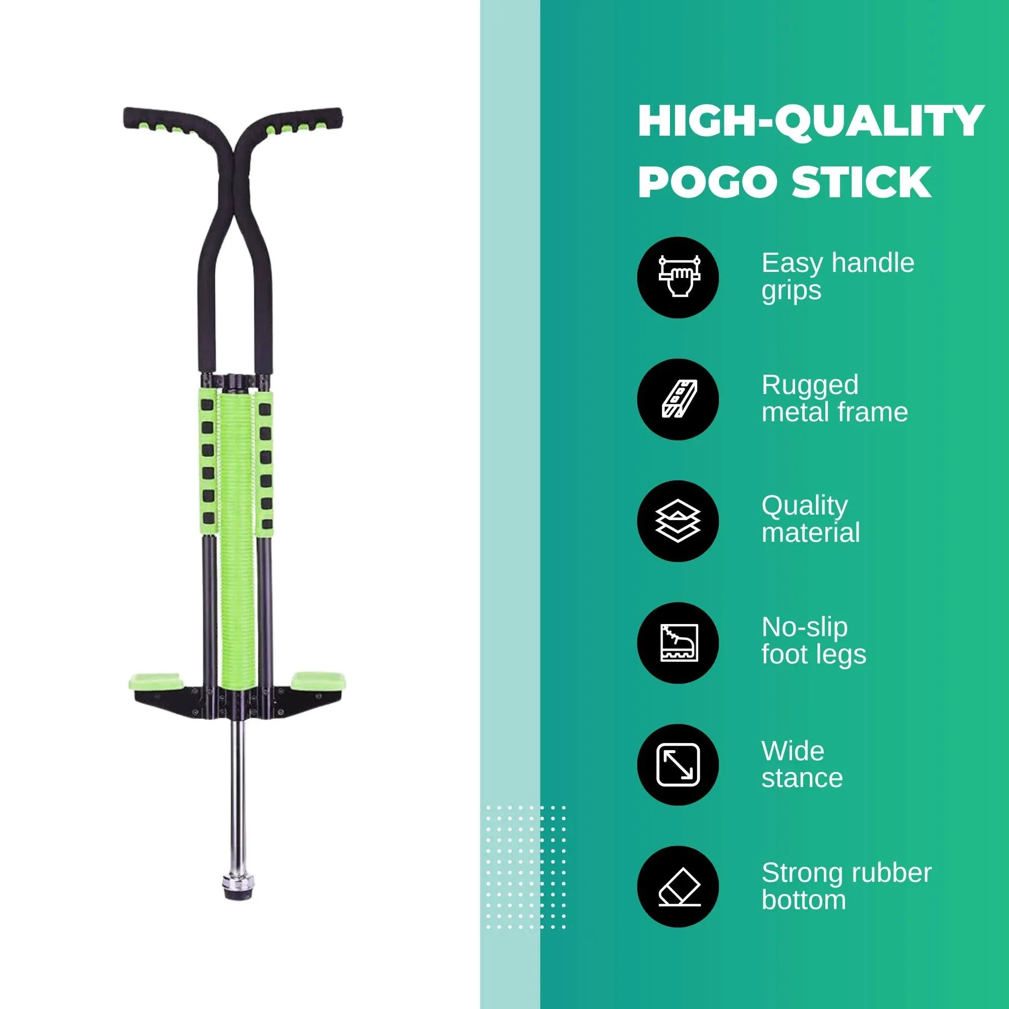 Social Hike Green Pogo Stick - Kids Jumping Jackhammer Exercise Hopper Toy