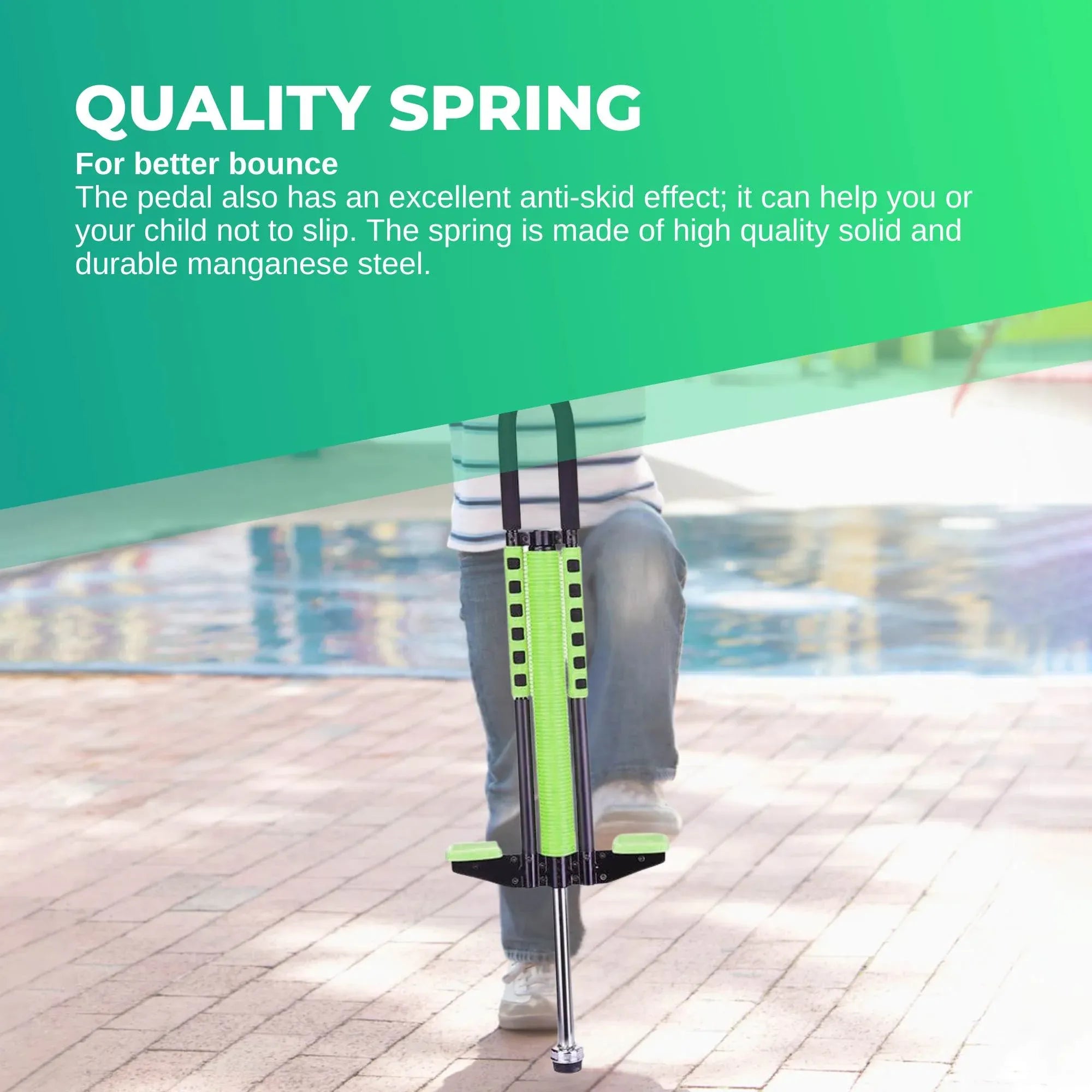 Social Hike Green Pogo Stick - Kids Jumping Jackhammer Exercise Hopper Toy