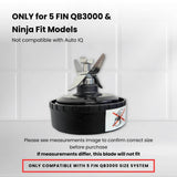 5 Fin 85mm Blade Replacement Compatible with Nutri Ninja QB3000 - Not Auto IQ