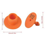 Pet ID Tags: 1-100 Cattle Number Ear Tag Set - Round Orange Pig Sheep Goat Livestock Label