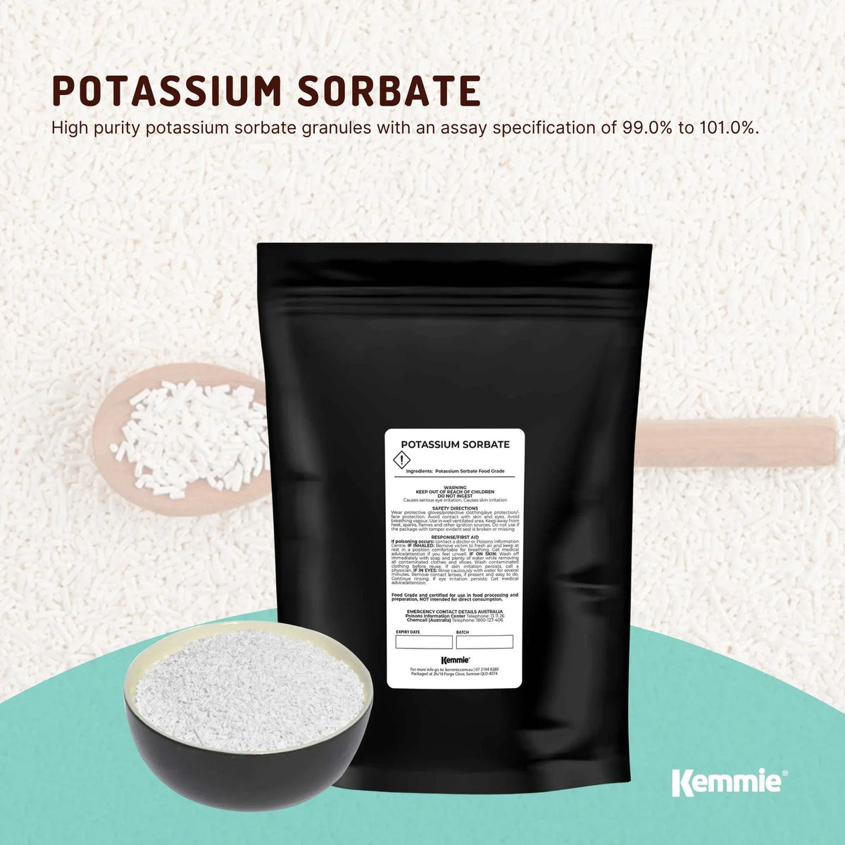 Kemmie 400g Potassium Sorbate Food Grade Granules Preservative E202 Cosmetic