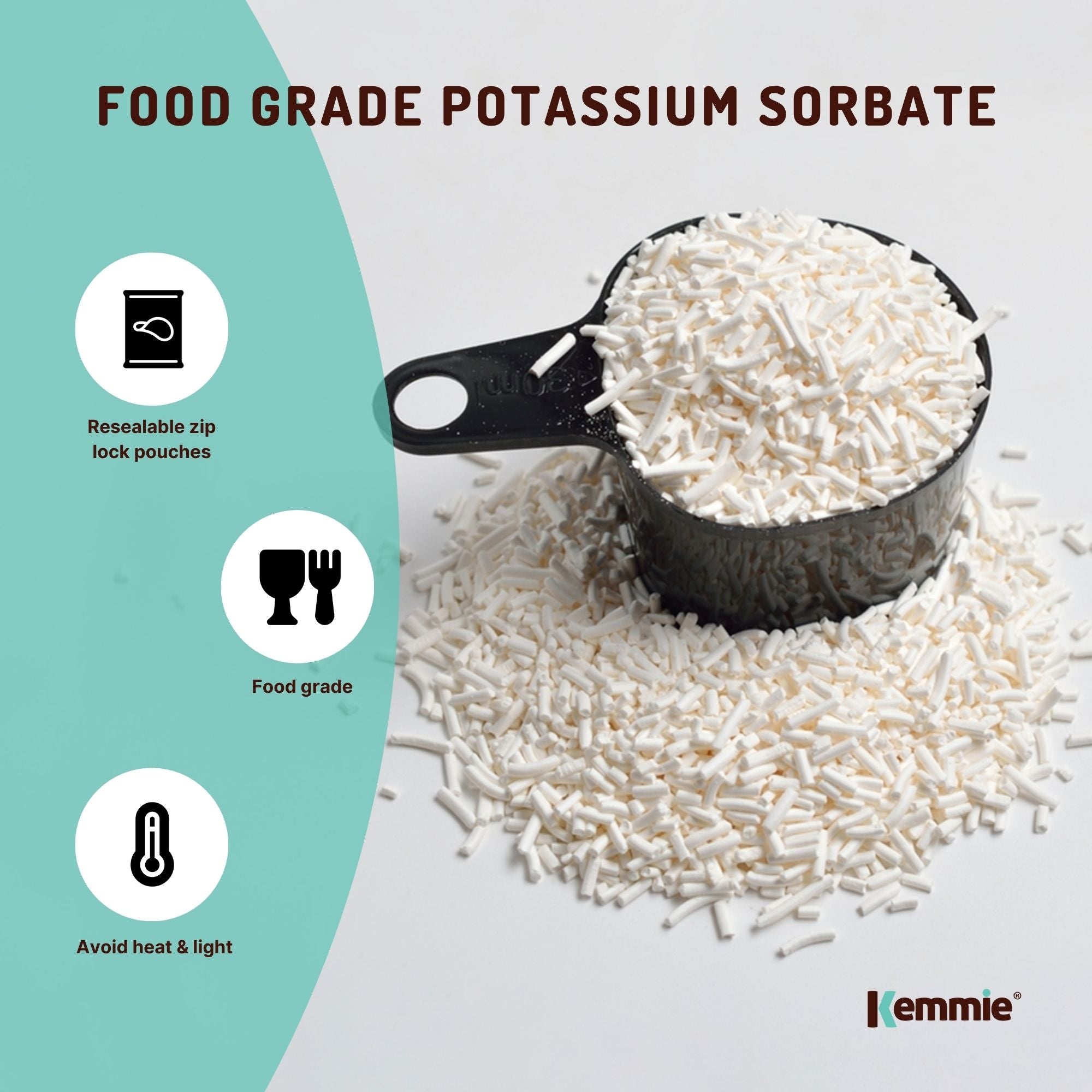 Vitamins & Supplements: Kemmie 400g Potassium Sorbate Food Grade Granules Preservative E202 Cosmetic
