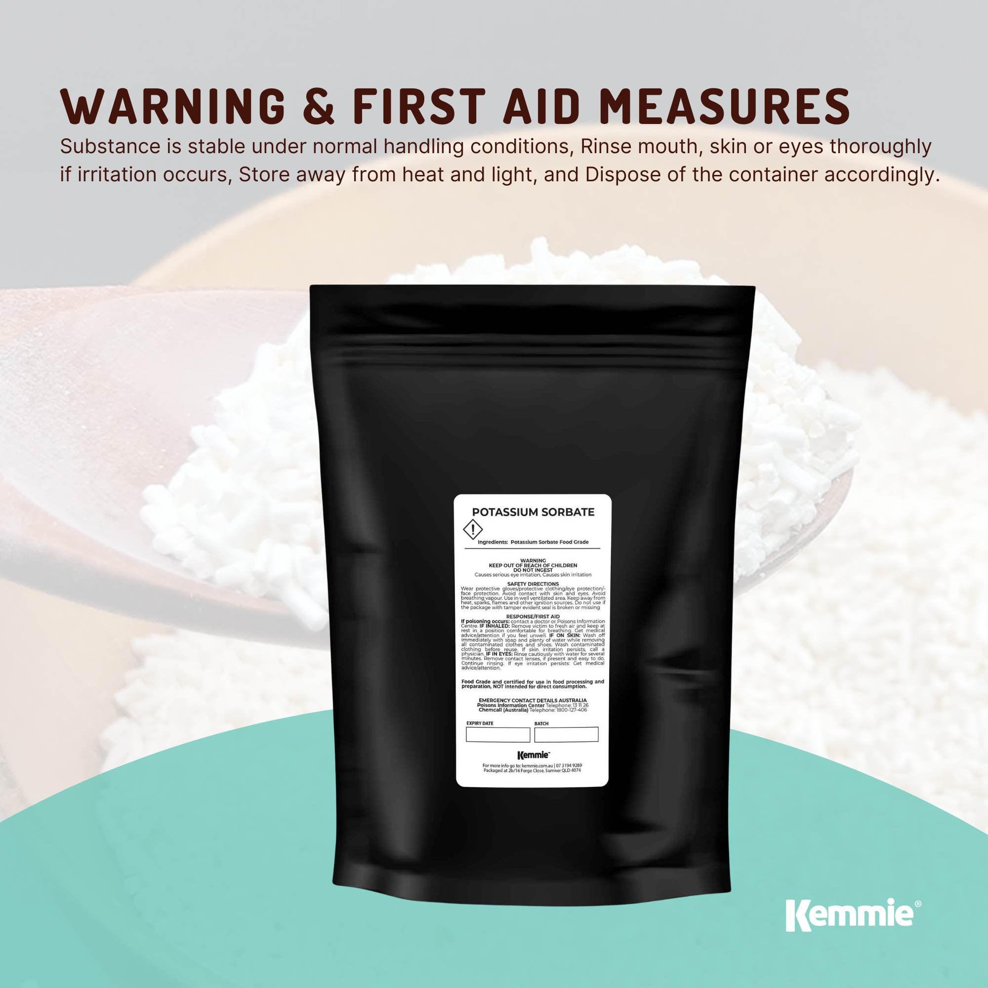 Vitamins & Supplements: Kemmie 400g Potassium Sorbate Food Grade Granules Preservative E202 Cosmetic