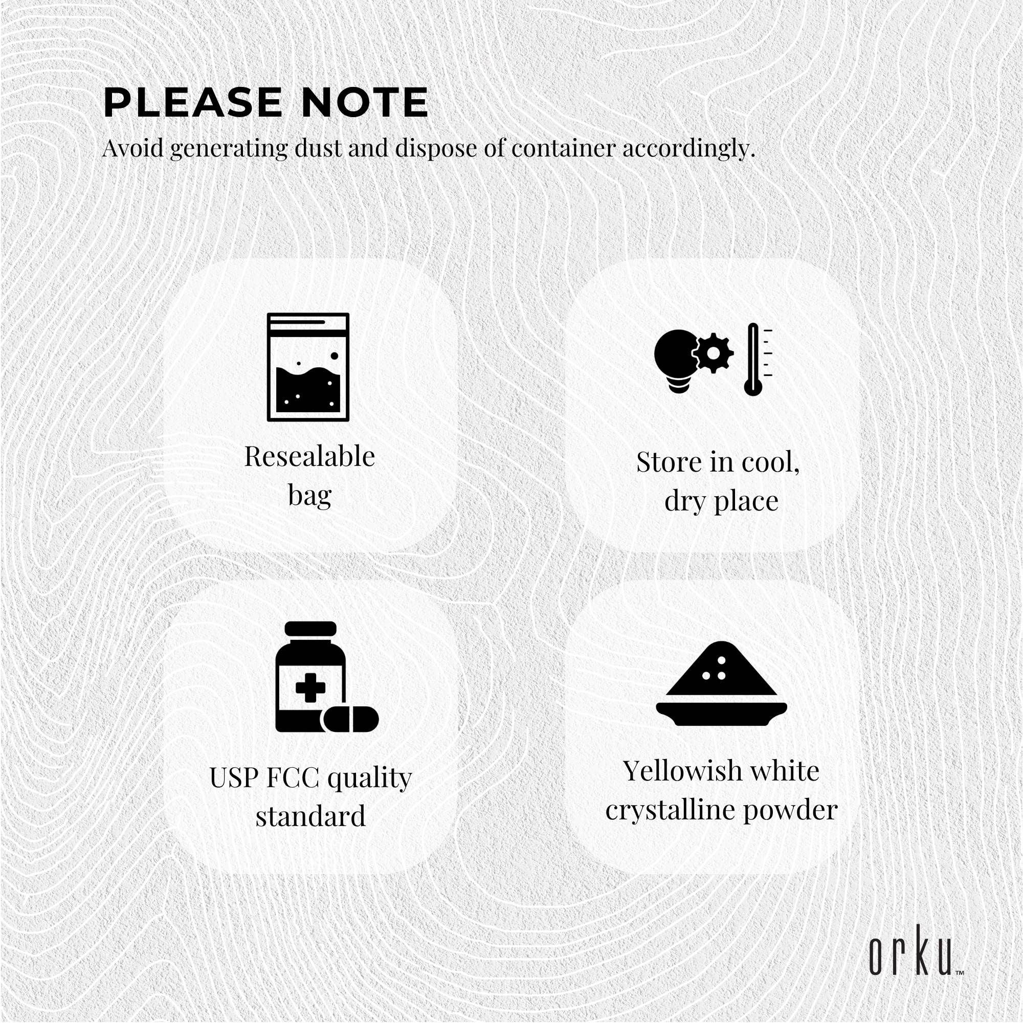 Orku 1Kg Sodium Ascorbate - High Purity Soluble Crystalline Powder Ingredient