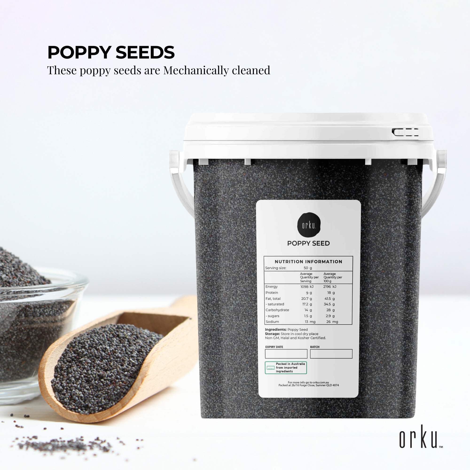 Orku 800g Poppy Seeds Unwashed Bucket Papaver Somniferum For Baking Decorating