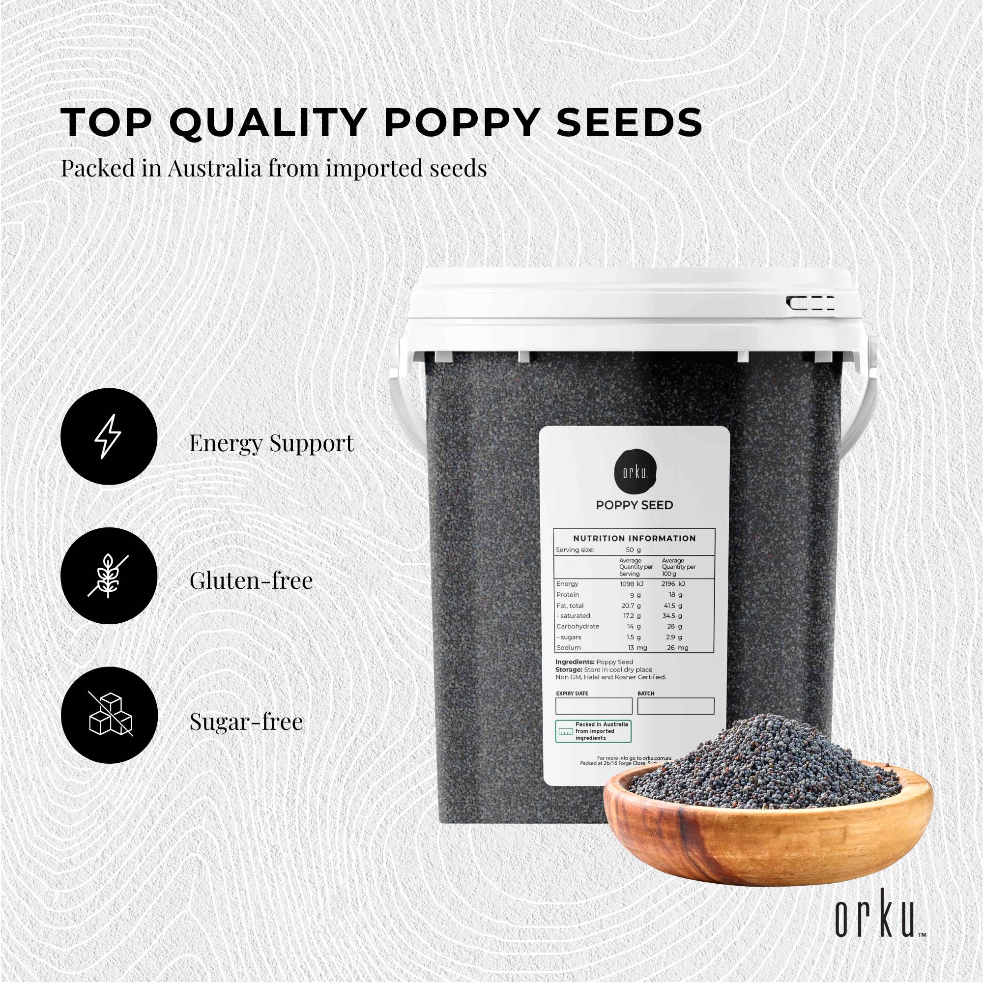 Orku 800g Poppy Seeds Unwashed Bucket Papaver Somniferum For Baking Decorating