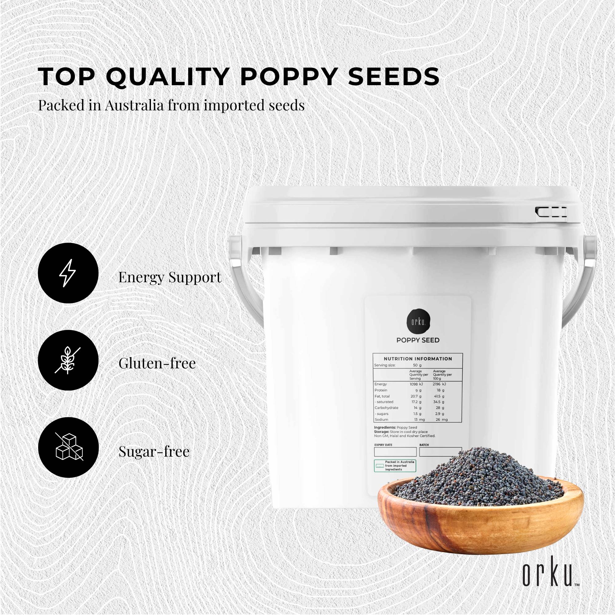 Condiments & Sauces: 3.5Kg Poppy Seeds Unwashed Bucket Papaver Somniferum For Baking and Decorating