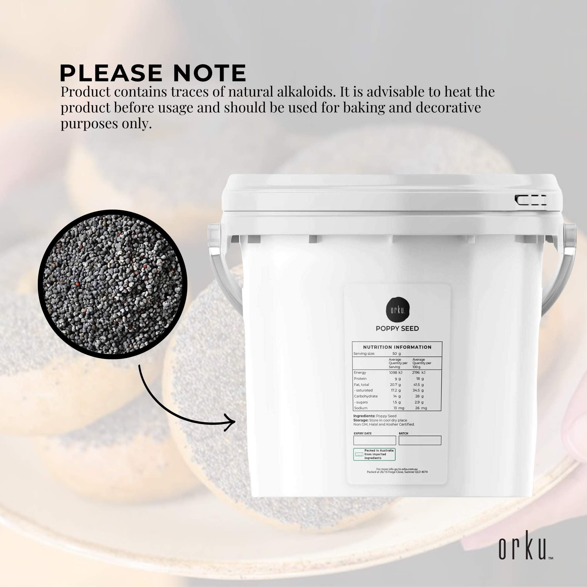 Condiments & Sauces: 3.5Kg Poppy Seeds Unwashed Bucket Papaver Somniferum For Baking and Decorating