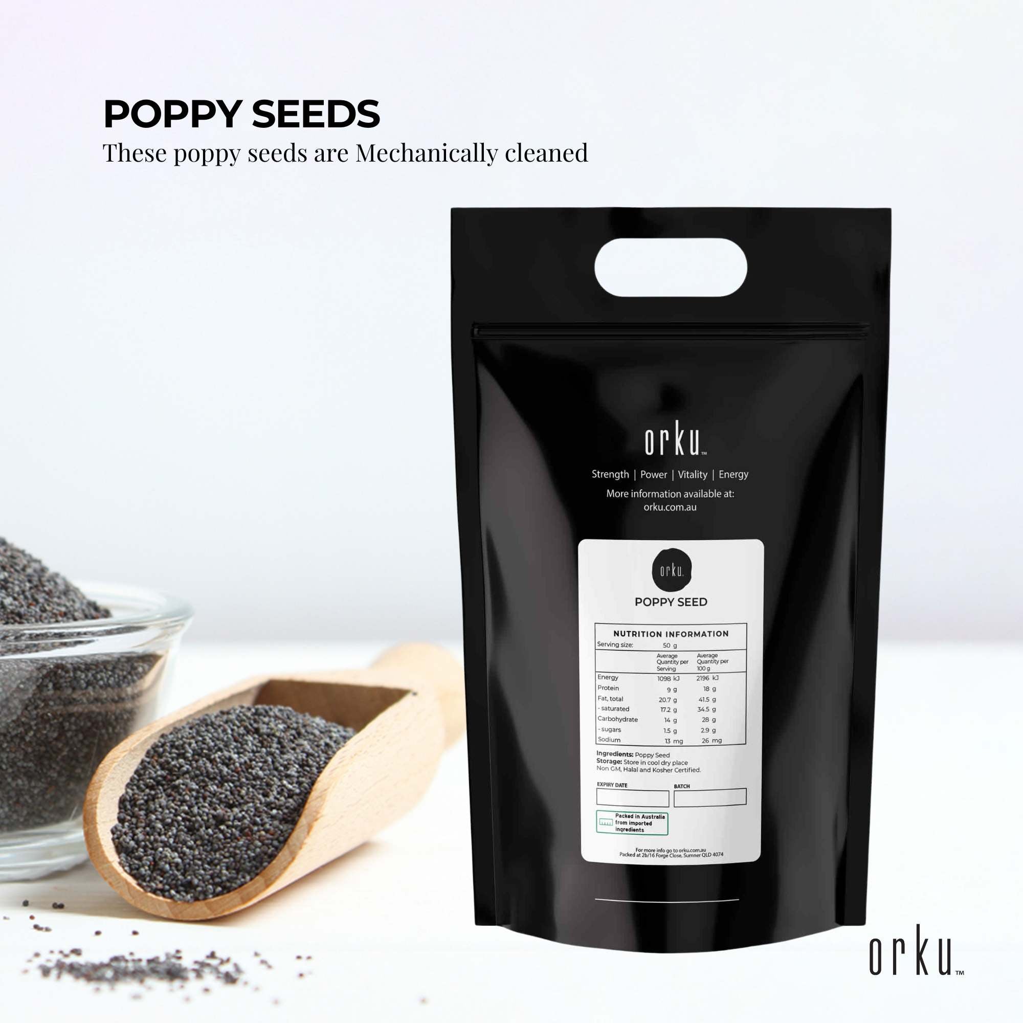 Orku 5Kg Poppy Seeds Unwashed Papaver Somniferum For Baking and Decorating