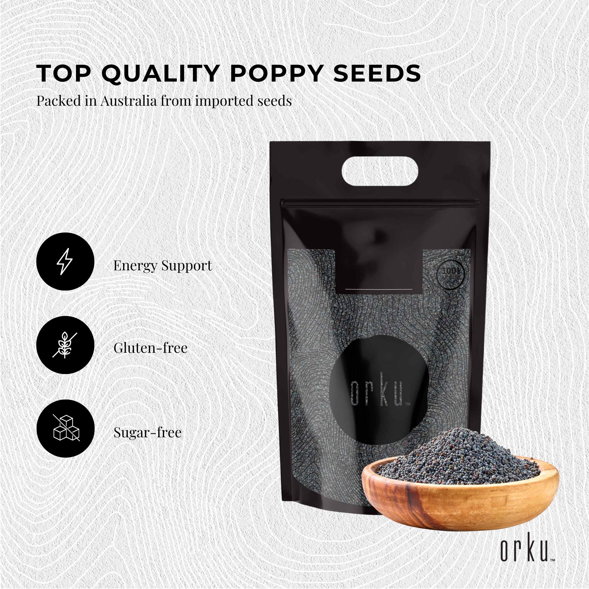 Orku 10Kg Poppy Seeds Unwashed Papaver Somniferum For Baking and Decorating