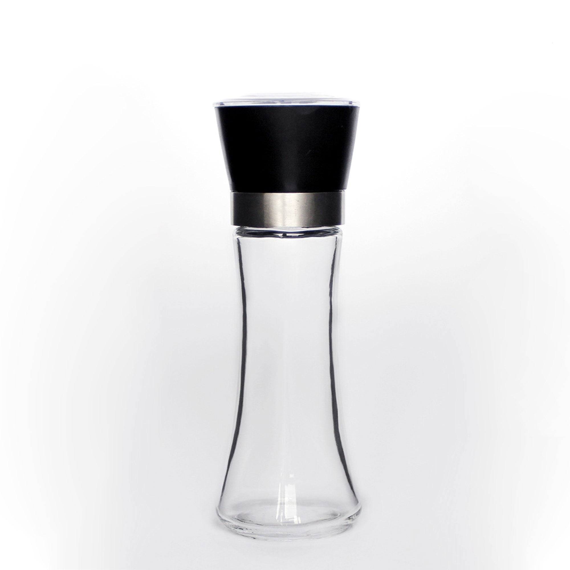 Salt & Pepper Shakers: 1x 180ml Glass Salt or Pepper Grinder 18cm - Adjustable Ceramic Core Tall Mill