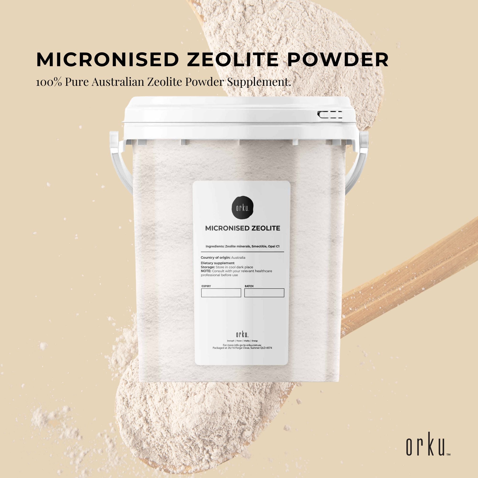 Orku 800g Ultrafine Micronised Zeolite Powder Tub Natural Clinoptilolite Mineral