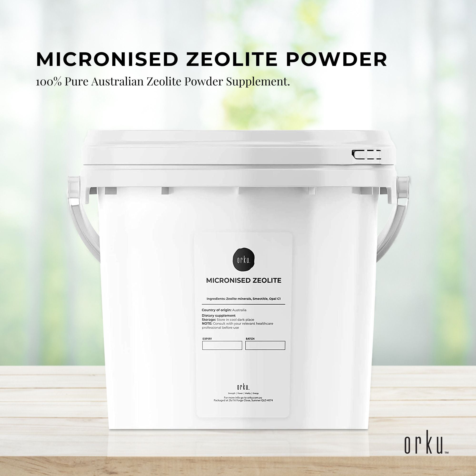 Orku 1.3kg Ultrafine Micronised Zeolite Powder Tub Natural Clinoptilolite Mineral