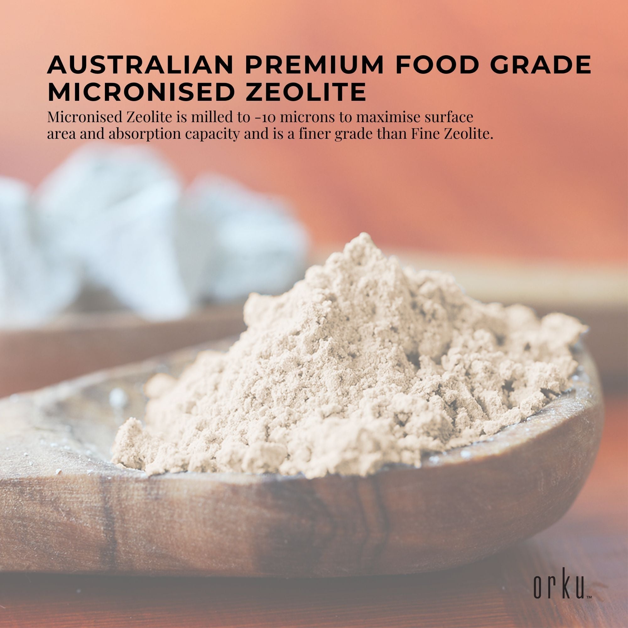 Orku 1.3kg Ultrafine Micronised Zeolite Powder Tub Natural Clinoptilolite Mineral