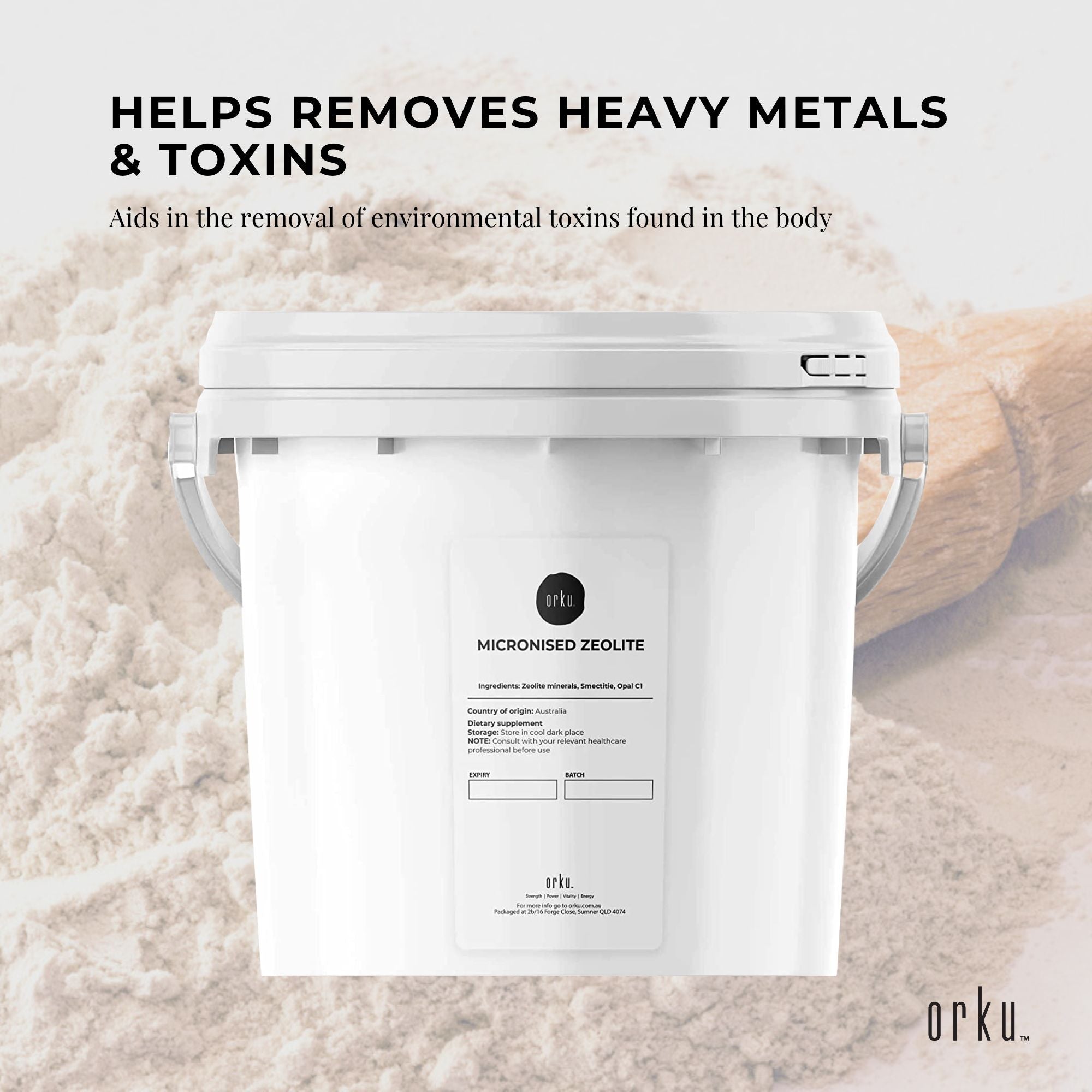 Orku 1.3kg Ultrafine Micronised Zeolite Powder Tub Natural Clinoptilolite Mineral