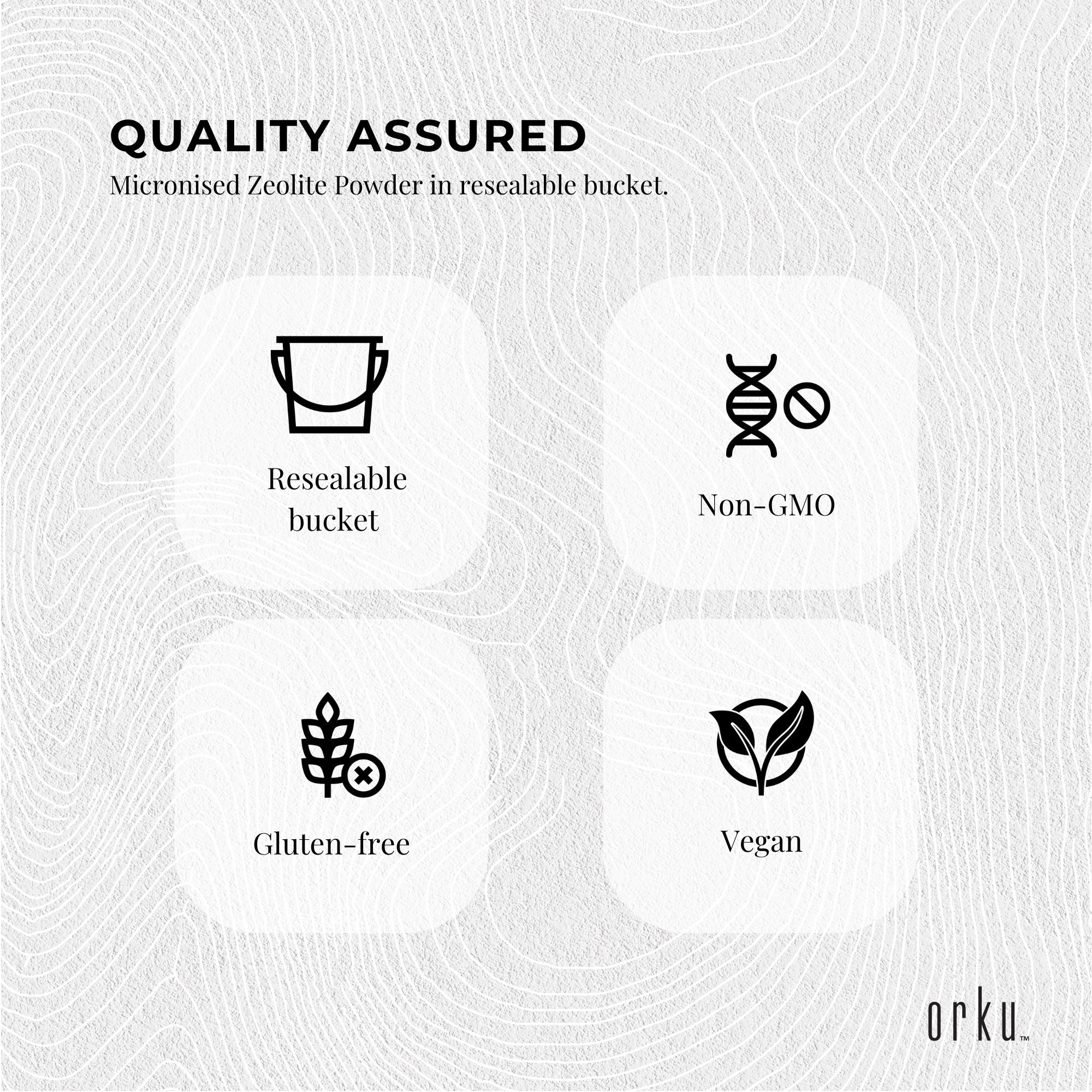 Orku 1.3kg Ultrafine Micronised Zeolite Powder Tub Natural Clinoptilolite Mineral