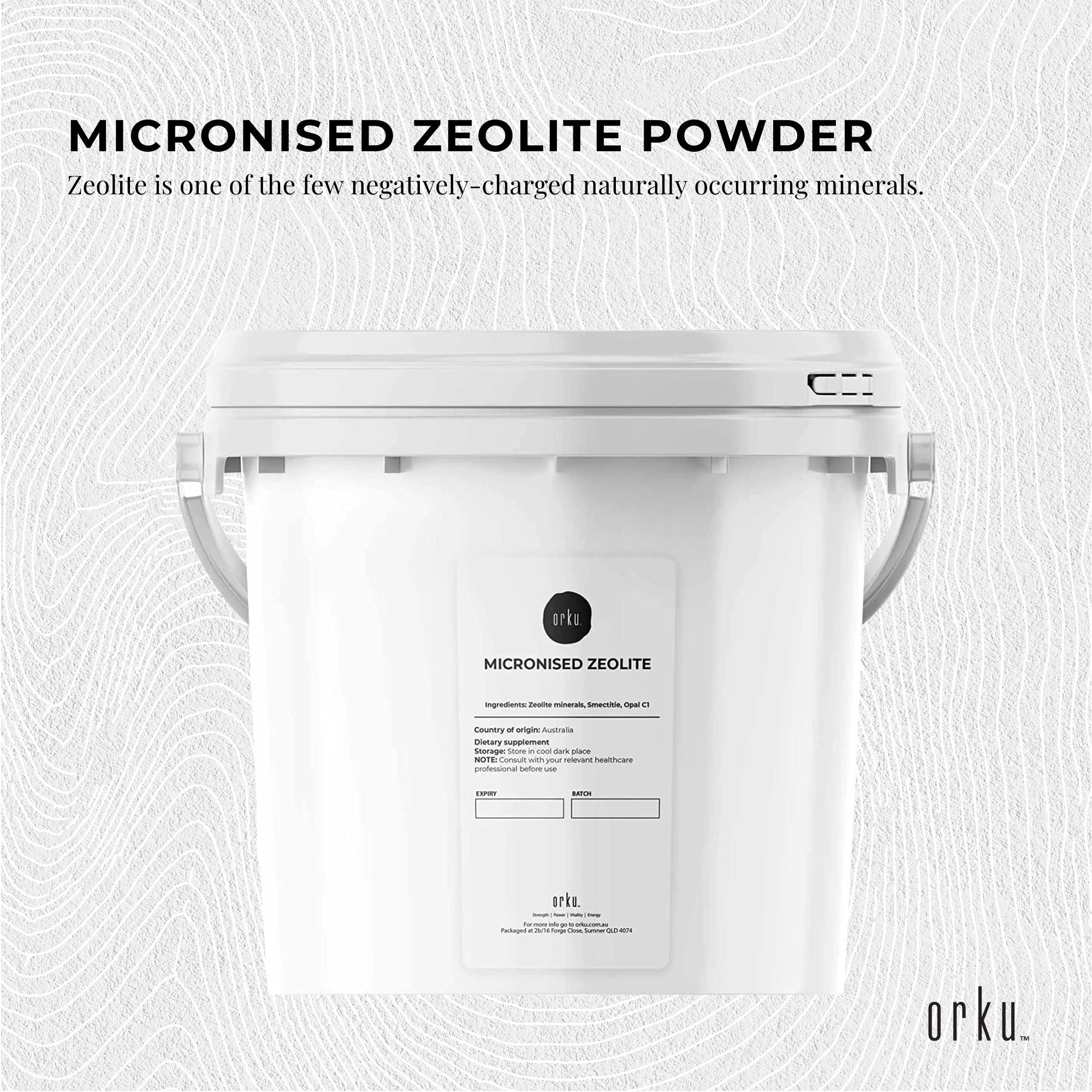 Orku 5kg Ultrafine Micronised Zeolite Powder Tub Natural Clinoptilolite Mineral
