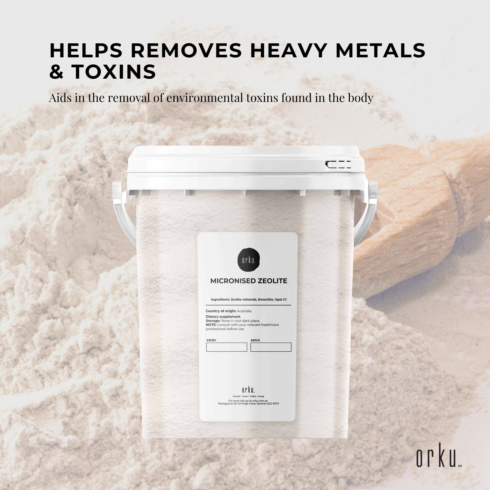 Orku 5kg Ultrafine Micronised Zeolite Powder Tub Natural Clinoptilolite Mineral