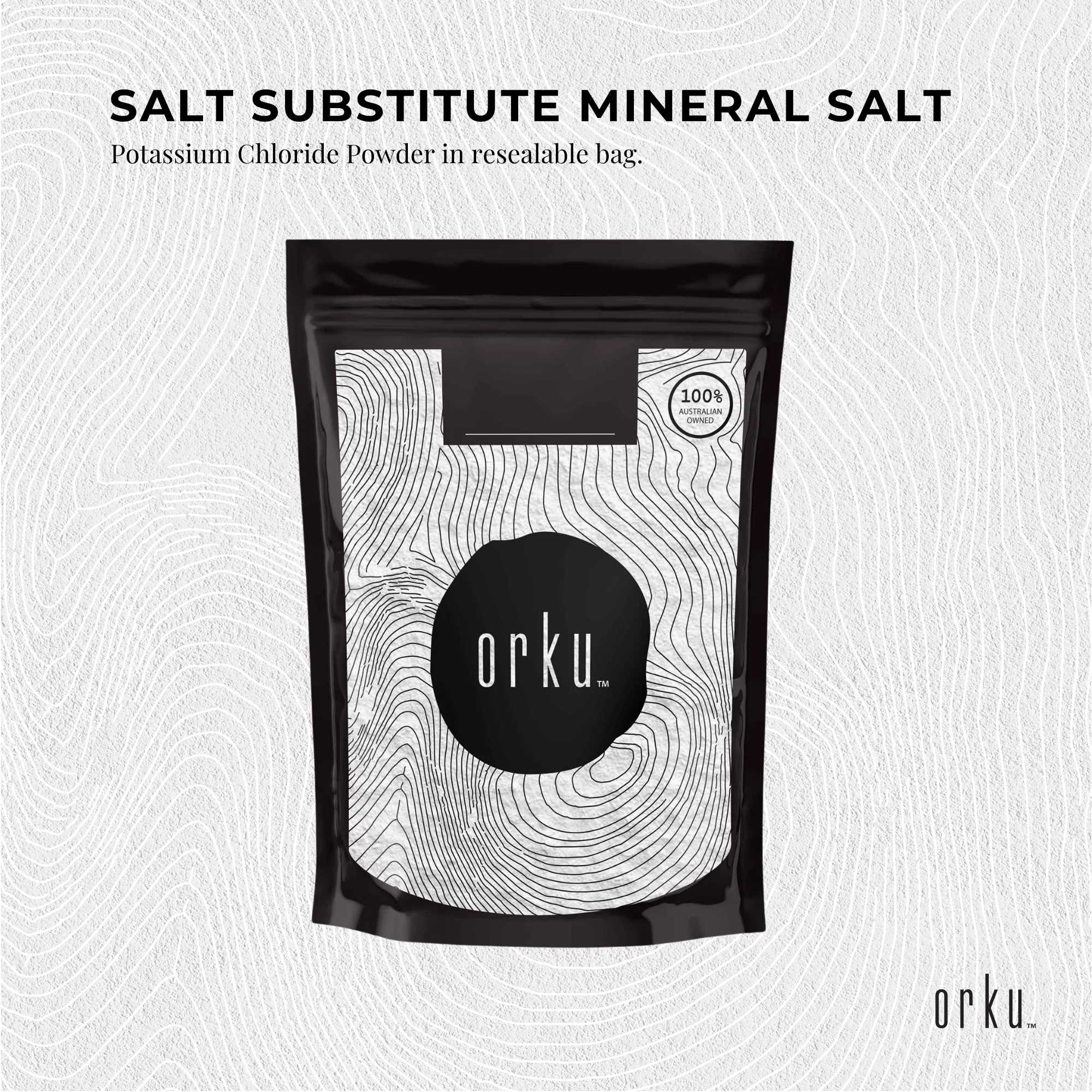 Orku 400g Potassium Chloride Powder (KCl) - Food Grade E508 Salt Substitute