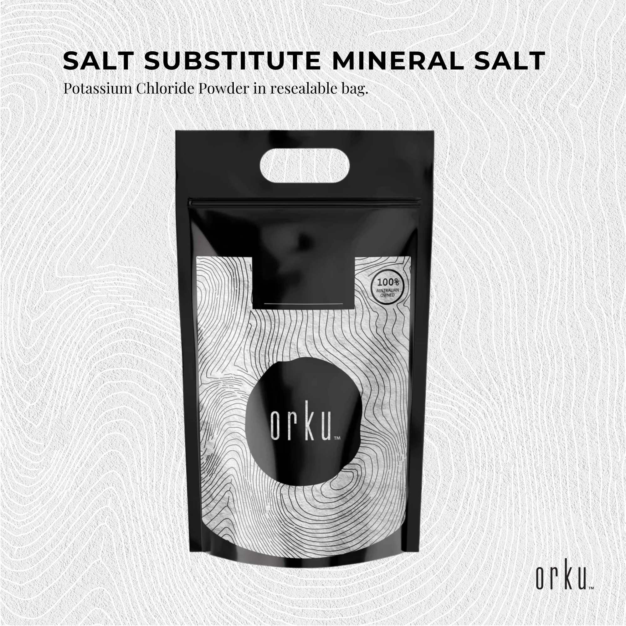 Orku Bulk 20Kg Potassium Chloride Powder (KCl) - Food Grade E508 Salt Substitute