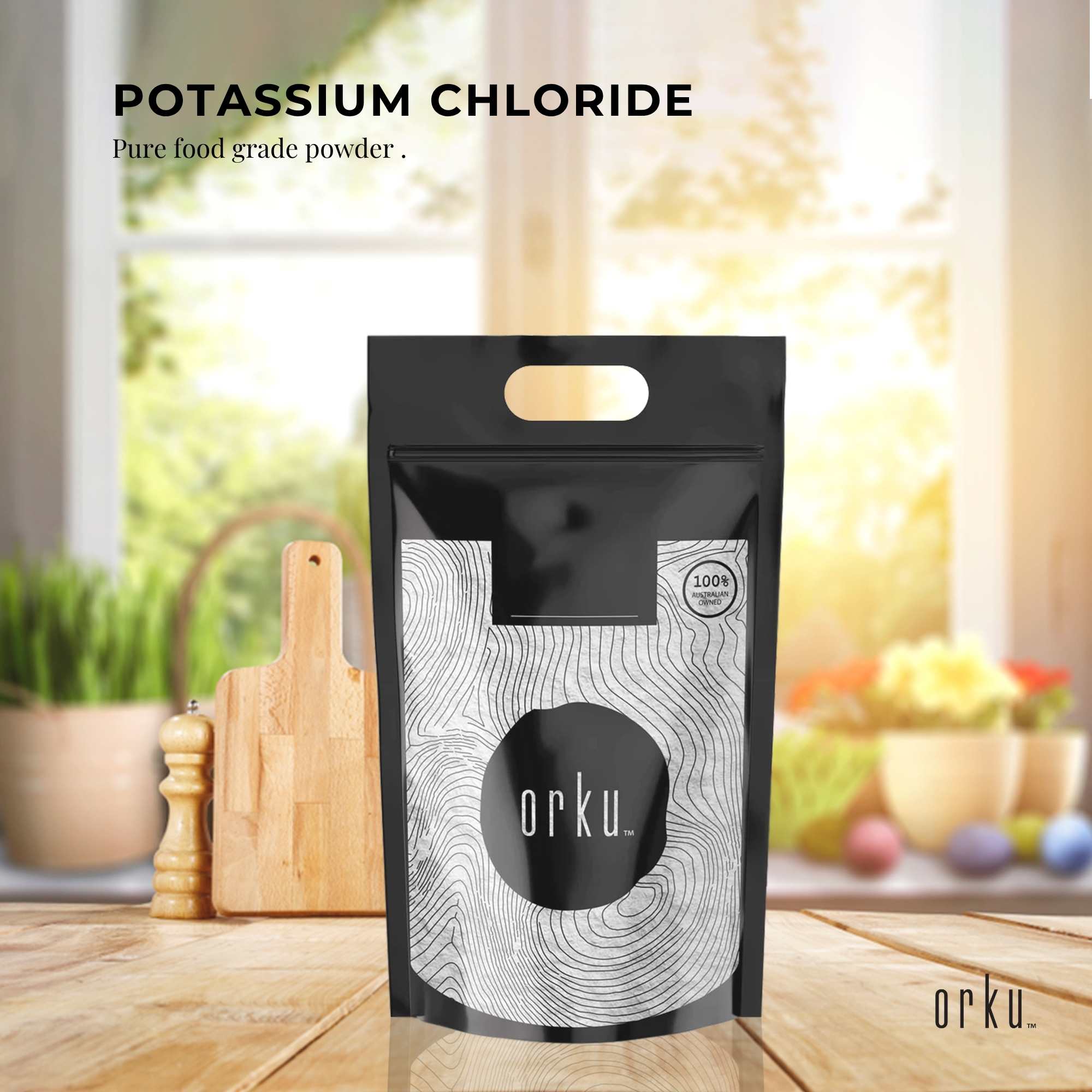Orku Bulk 20Kg Potassium Chloride Powder (KCl) - Food Grade E508 Salt Substitute