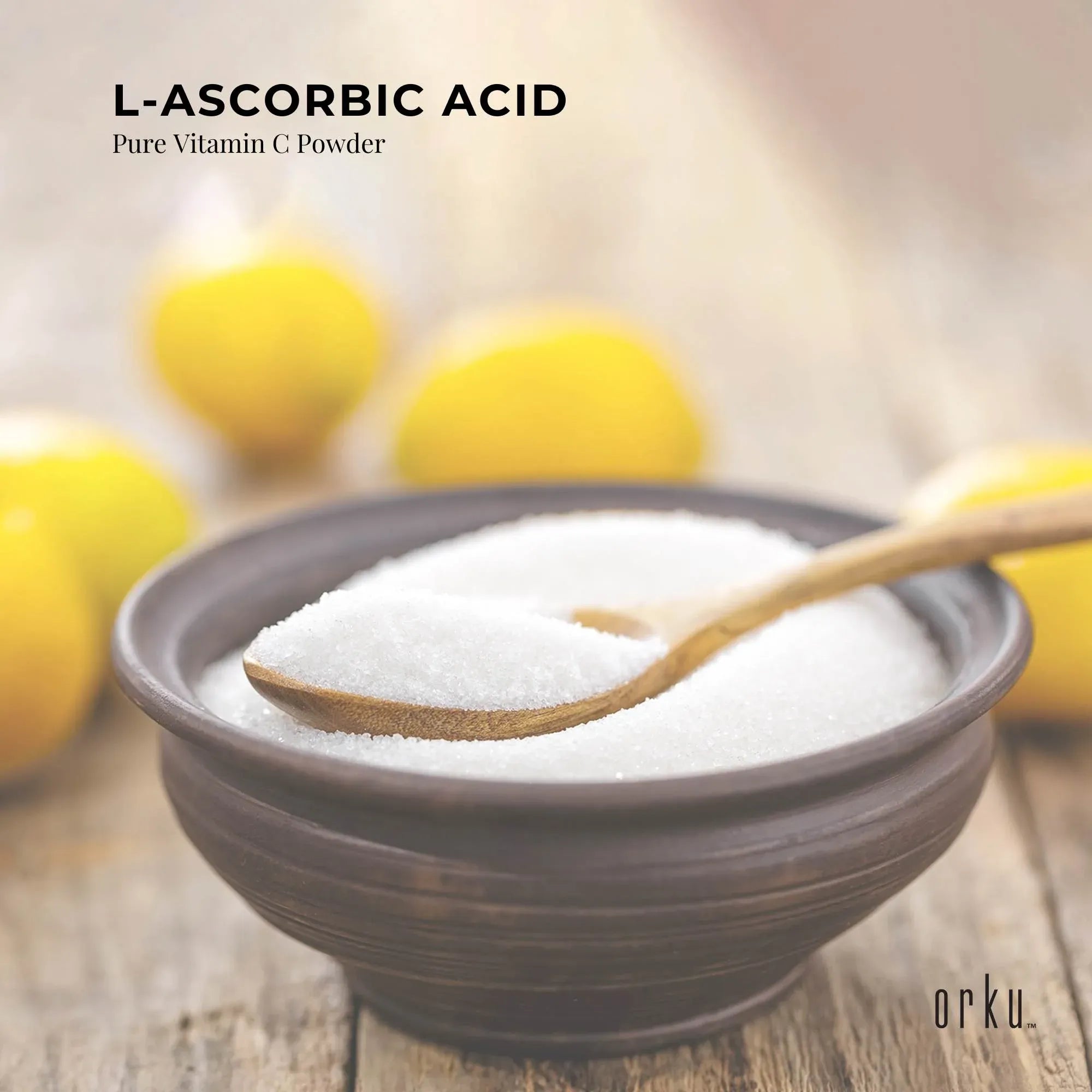 Vitamins & Supplements: Orku 1Kg Vitamin C Powder Pure L-Ascorbic Acid - USP Grade Non-GMO