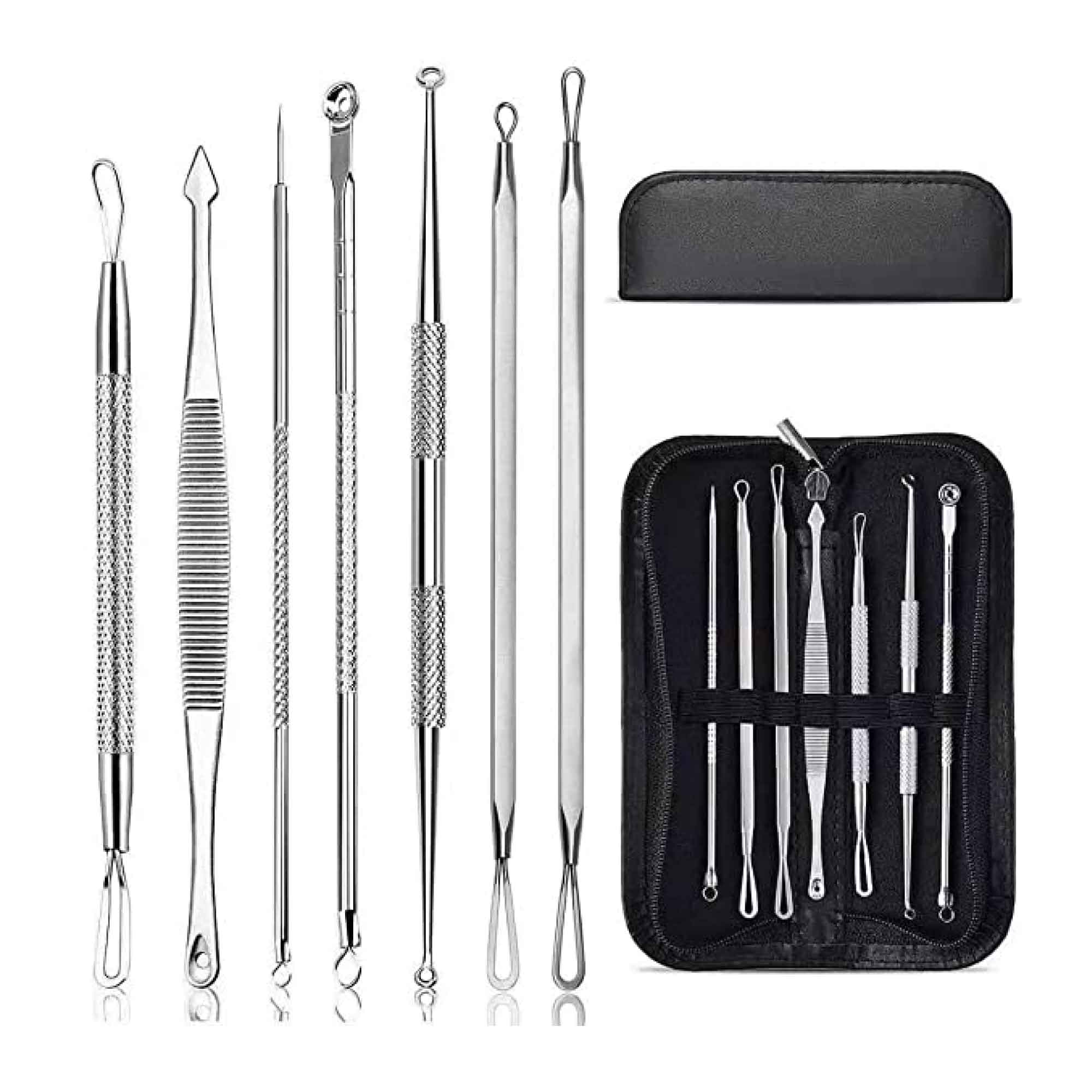 Shaving & Grooming: Blackhead Remover 7 Piece Tool Kit For Pimple Extraction Blemish Suction Removal