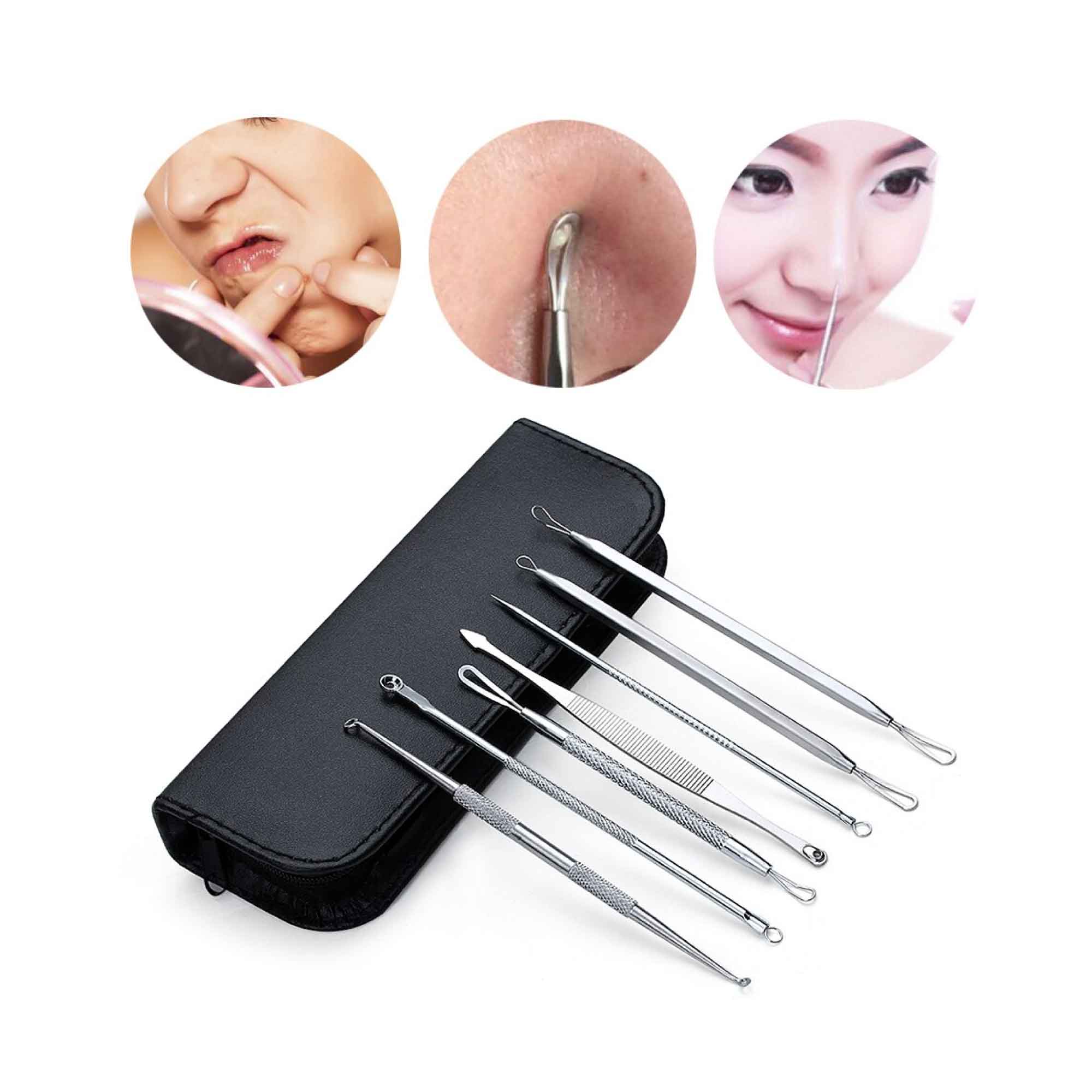 Shaving & Grooming: Blackhead Remover 7 Piece Tool Kit For Pimple Extraction Blemish Suction Removal