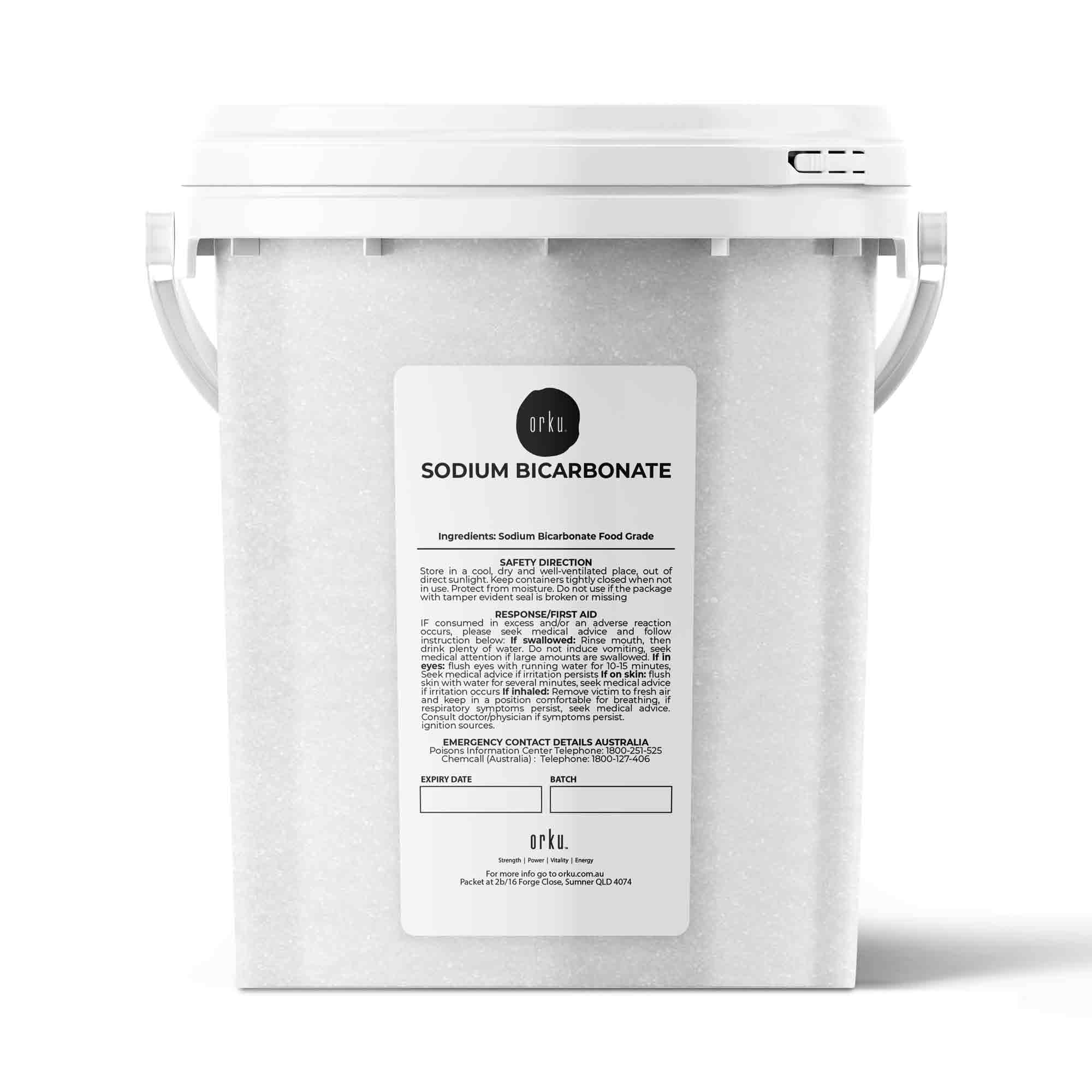 Orku 1.3Kg Sodium Bicarbonate Food Grade Tub Baking Soda Aluminium Free Powder