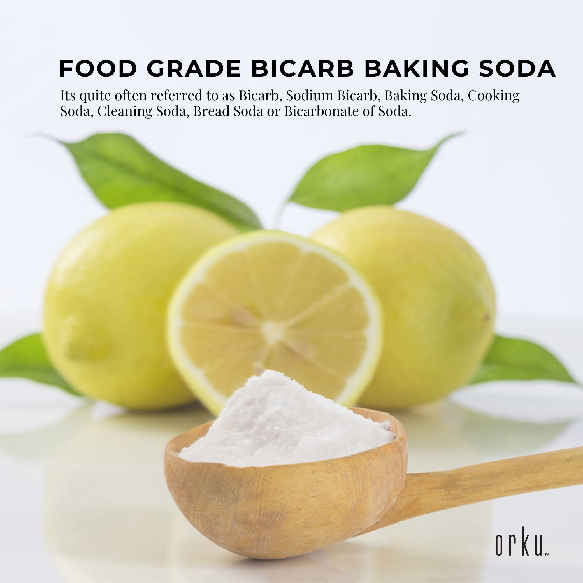 Orku 5Kg Sodium Bicarbonate Food Grade Tub Baking Soda Aluminium Free Powder