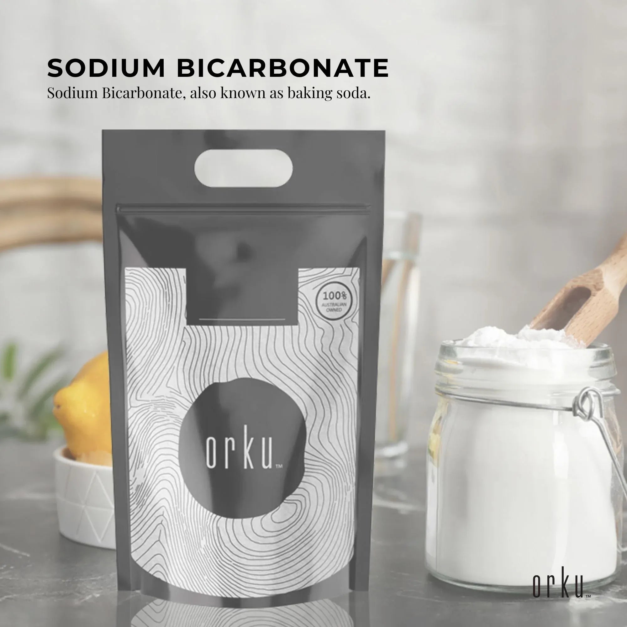 Orku 5Kg Sodium Bicarbonate Food Grade Baking Soda Aluminium Free NaHCO3 Powder