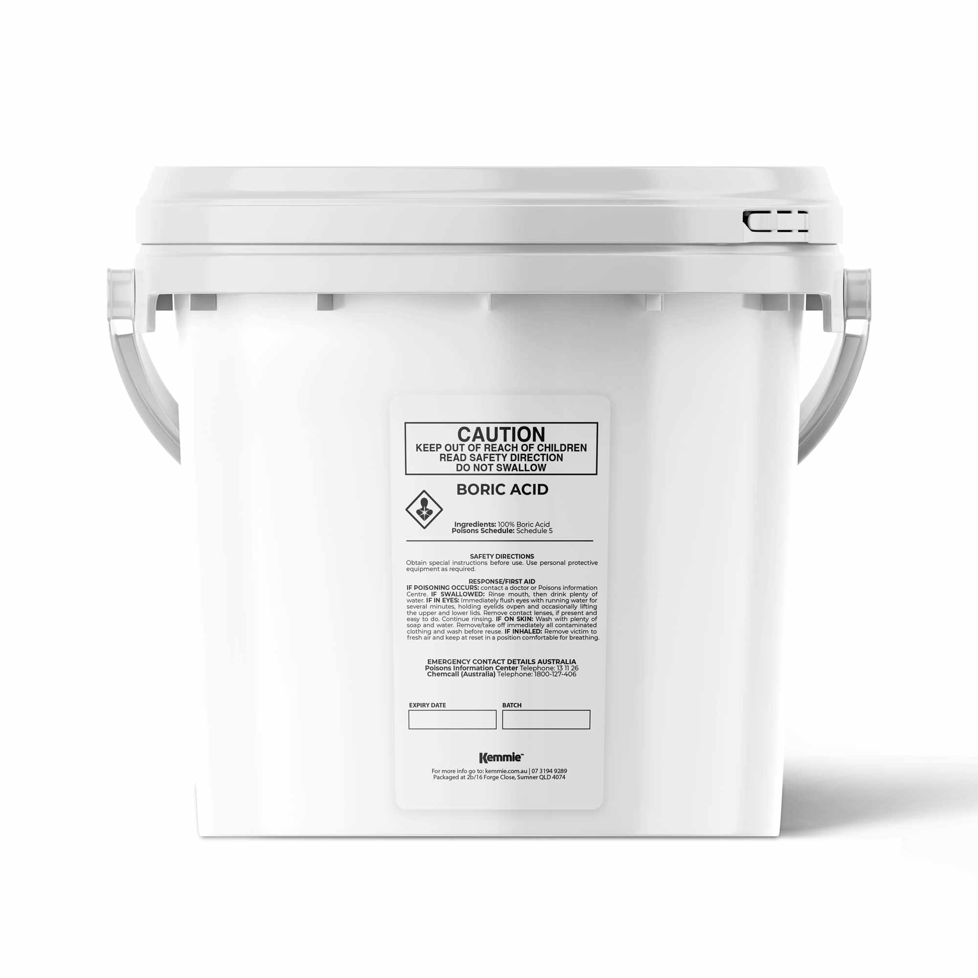 Kemmie 4.9Kg Boric Acid Powder 99.9% Pure Tub - Soluble Orthoboric Acid H3BO3