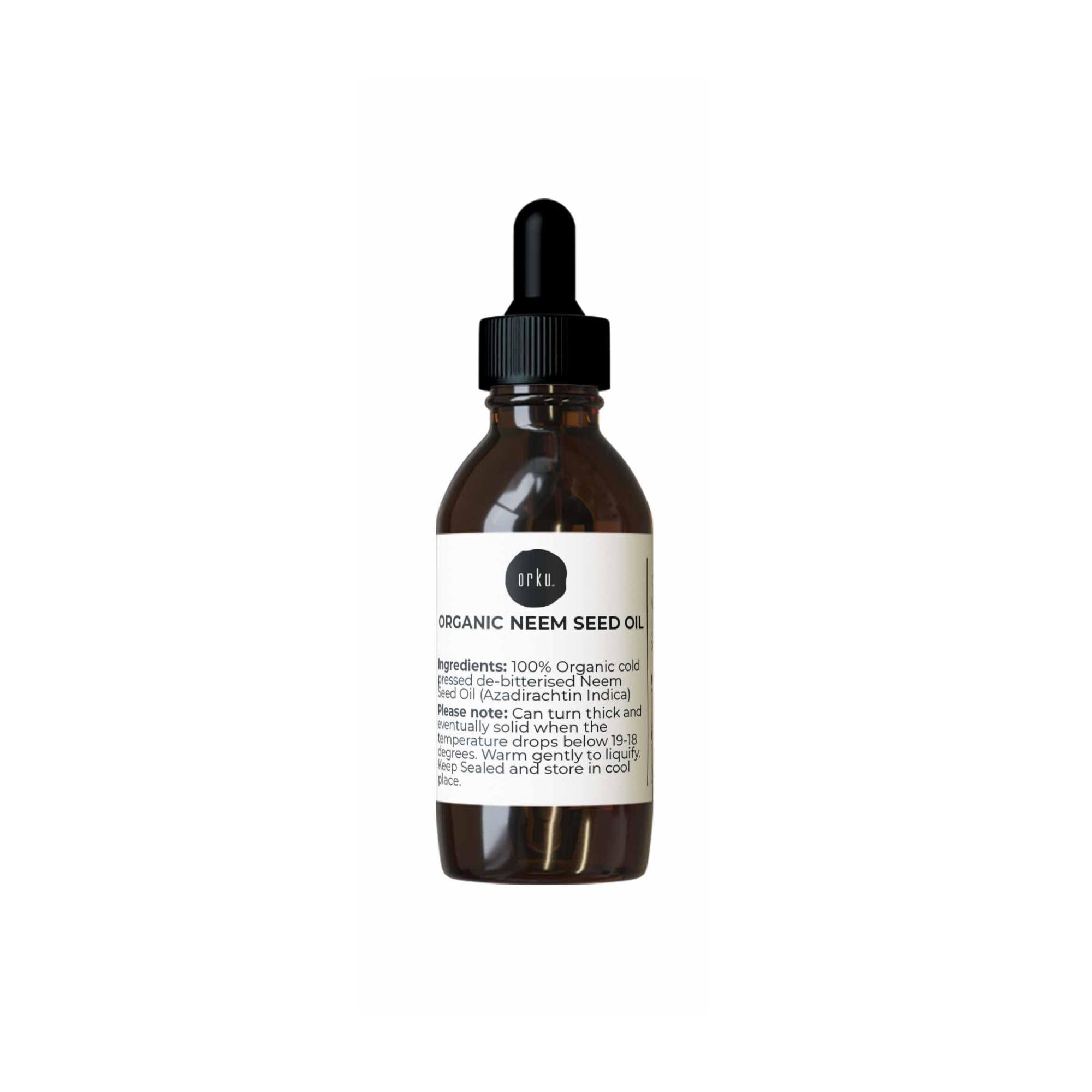 Facial Lotions & Moisturisers: Orku 25ml Organic Neem Seed Oil - Debitterised Cold Pressed Azadirachtin Indica