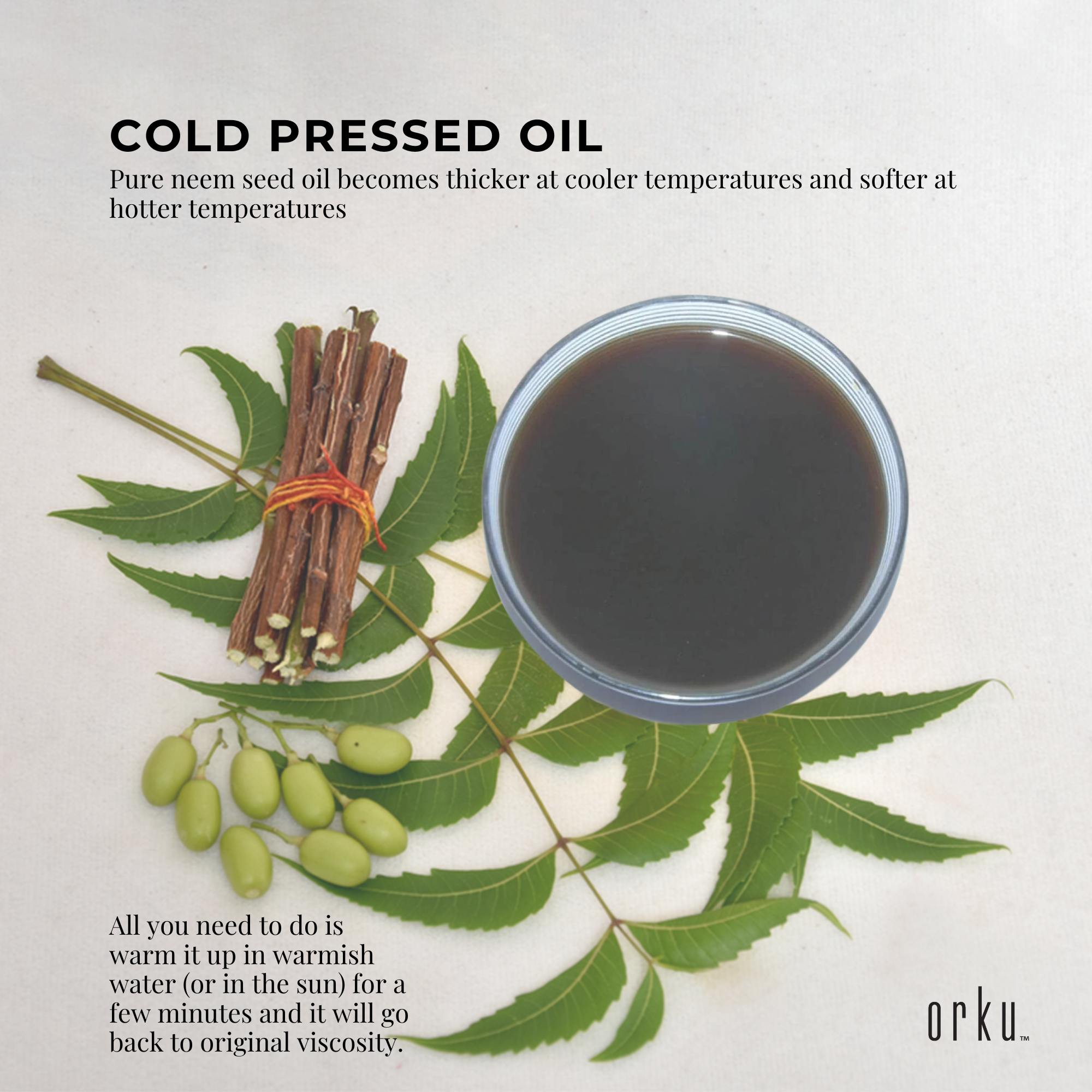 Facial Lotions & Moisturisers: Orku 25ml Organic Neem Seed Oil - Debitterised Cold Pressed Azadirachtin Indica