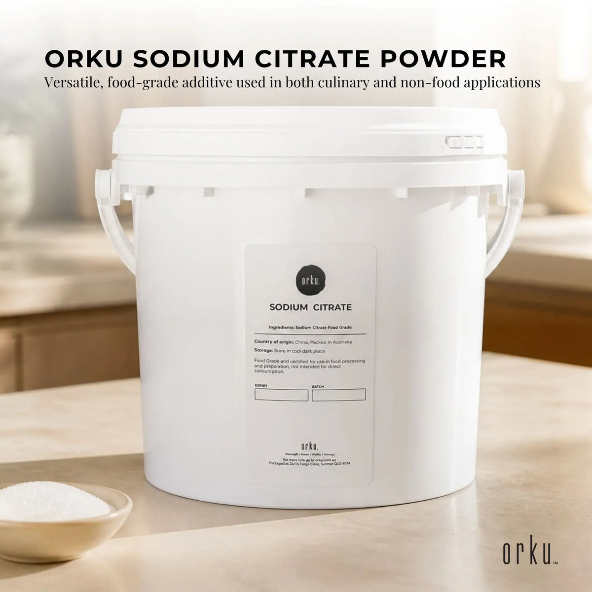 5Kg Sodium Citrate Powder Tub - Trisodium Food Grade Acid Salt Preservative
