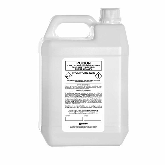 5L Phosphoric Acid 70% Food Grade Orthophosphoric FCC Additive Aqueous Solution