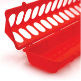 Farm Equipment: 50cm Long Poultry Feeder Chicken Feeding Trough Red Plastic Flip Top Container