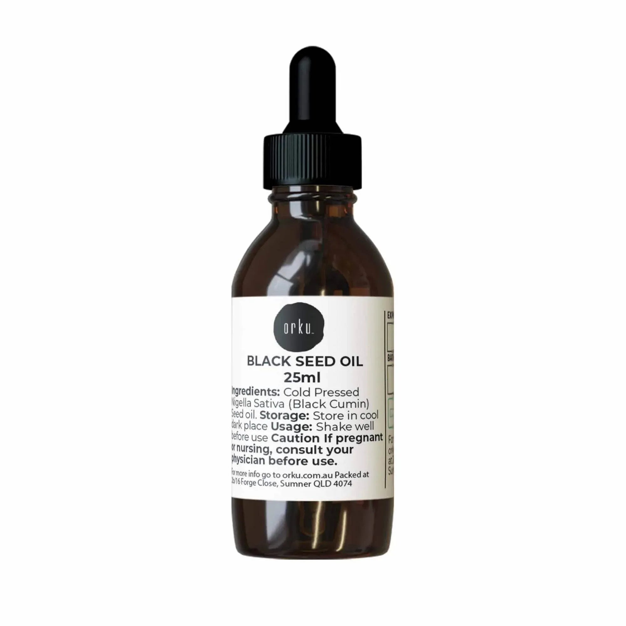 Orku 25ml Black Seed Oil Pure Cold Pressed 100% Ethiopian Nigella Sativa Cumin