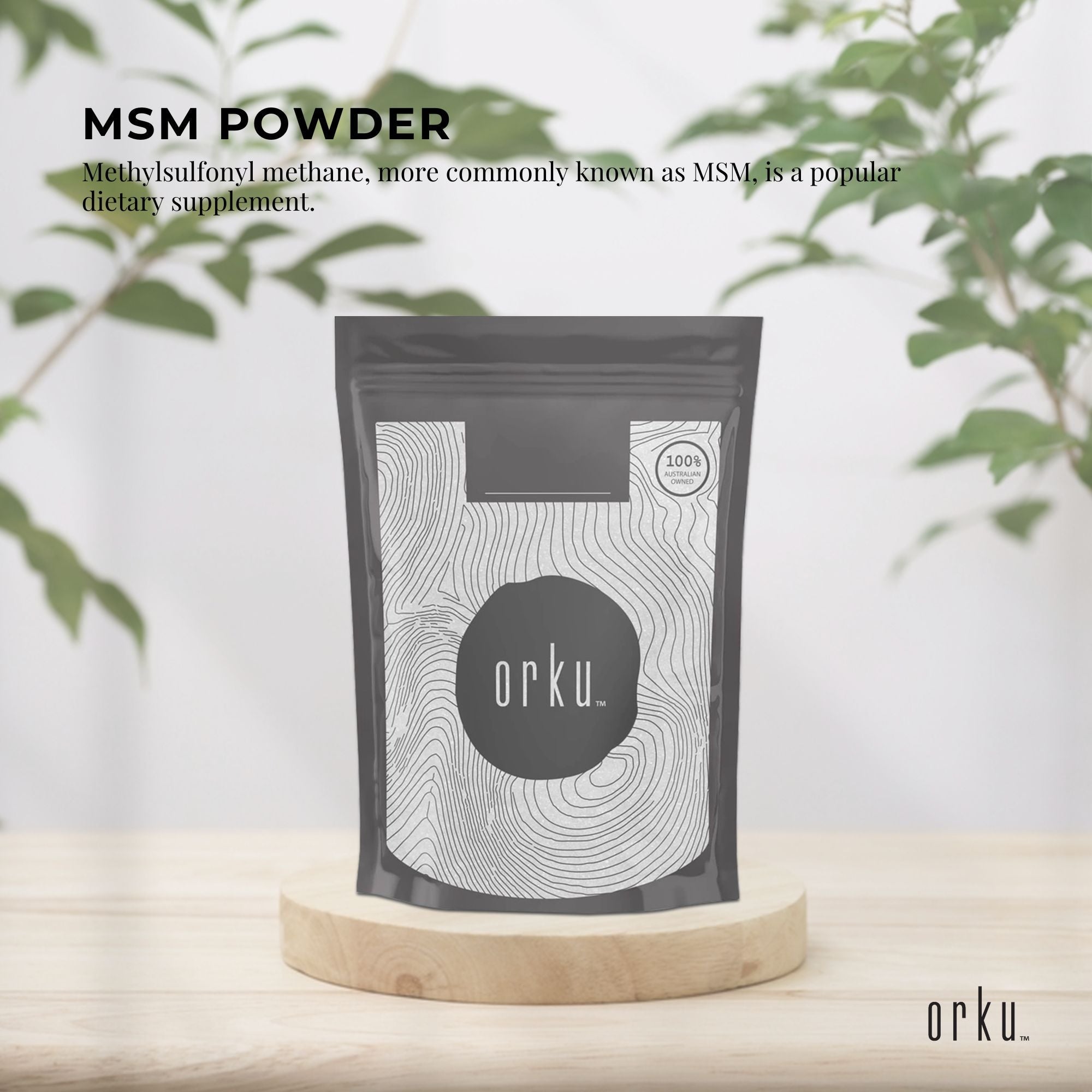 Orku 1Kg MSM Powder or Crystals - 99.9% Pure USP Grade Methylsulfonylmethane