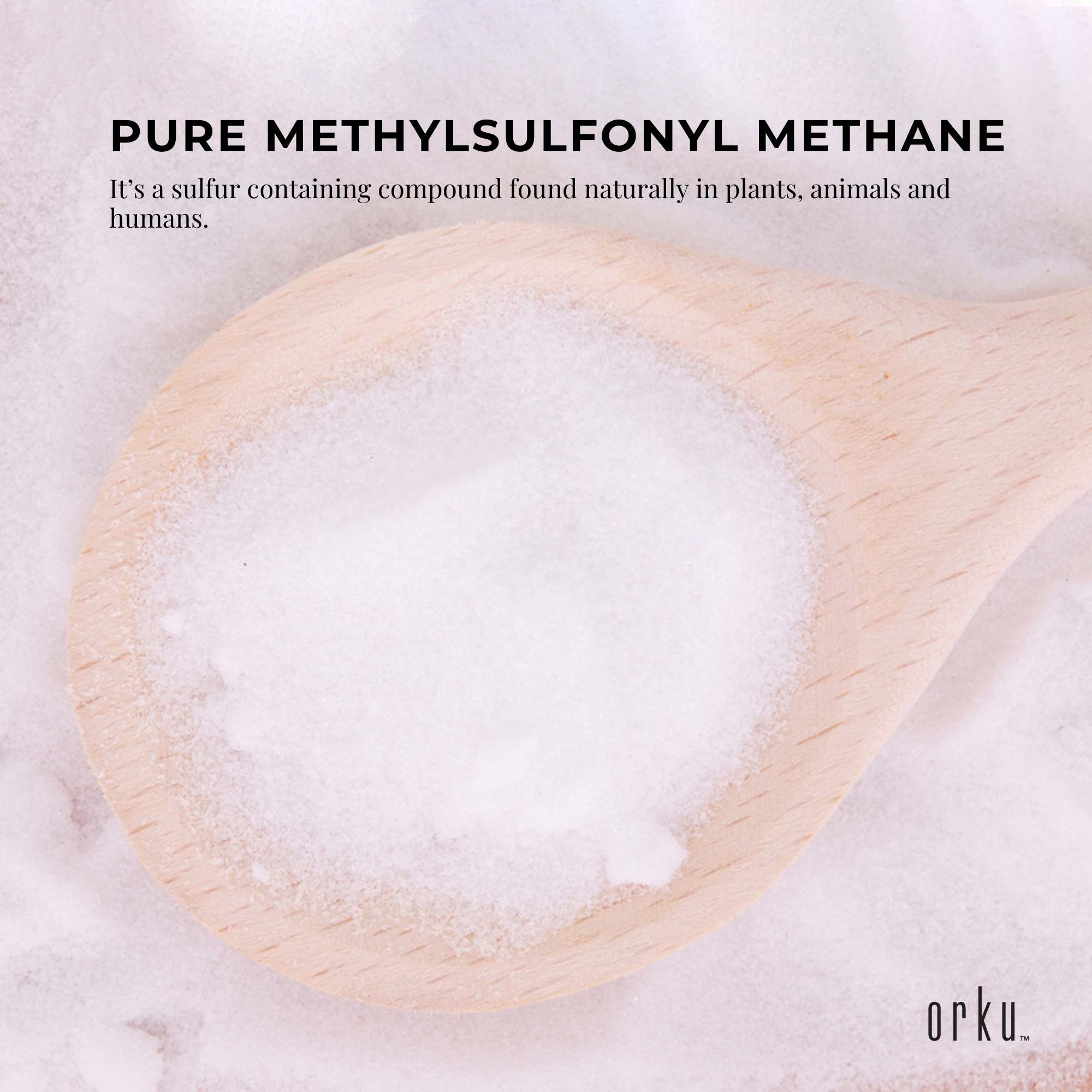 Orku 800g MSM Powder or Crystals Tub - 99.9% Pure USP Grade Methylsulfonylmethane